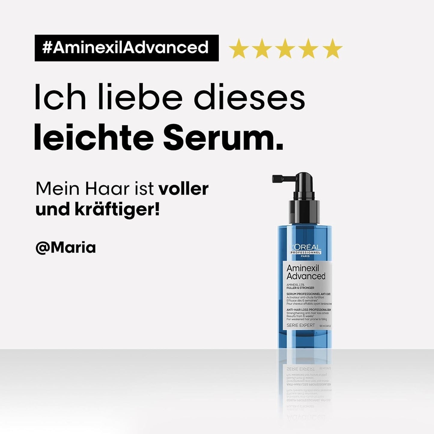L'Oréal Professionnel Stärkendes Serum gegen Haarausfall, Für volleres und kräftigeres Haar, Aminexil Advanced Anti-Hair Loss Activator Serum, 90 ml Haarpflege Naty Shop
