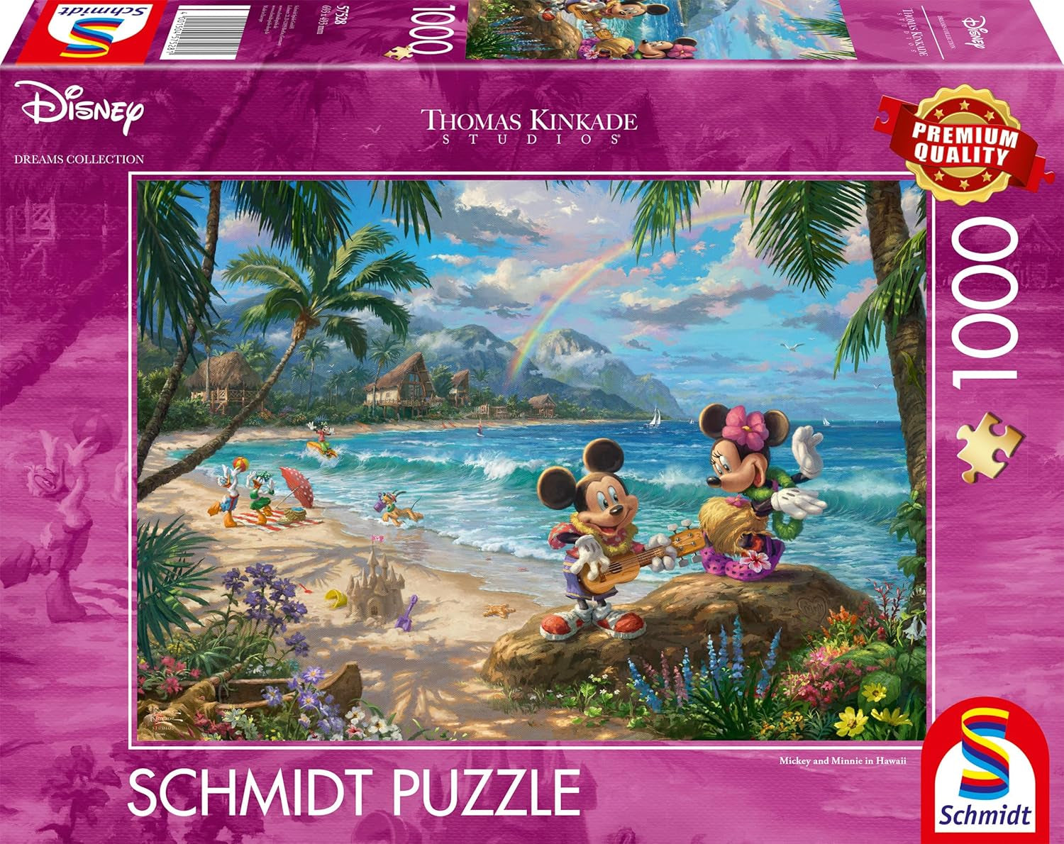 Schmidt Spiele Thomas Kinkade 57528 Disney Mickey and Minnie in Hawaii 1000 Teile Puzzle bunt [Exklusiv bei Amazon] Puzzle Naty Shop Standardtitel