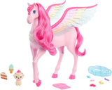 Barbie A Hidden Magic Pegasus – Interaktives Spielzeug mit Lichtern und Geräuschen, 10 Zubehörteilen, Regenbogenflügeln, für Kinder ab 3 Jahren, HLC41 Dolls Naty Shop Single
