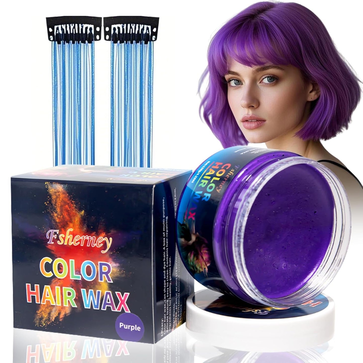 Temporäres grünes Haarfärbemittel – Haarfärbewachs, Haarton für Männer und Frauen, natürliche Haarpomade, Farbclip-Haarfärbewachs für verrückte Party-Haarfarbe (4,23 oz, grün) Naty Shop Violettes Haarfärbemittel 1 g (1 Packung)