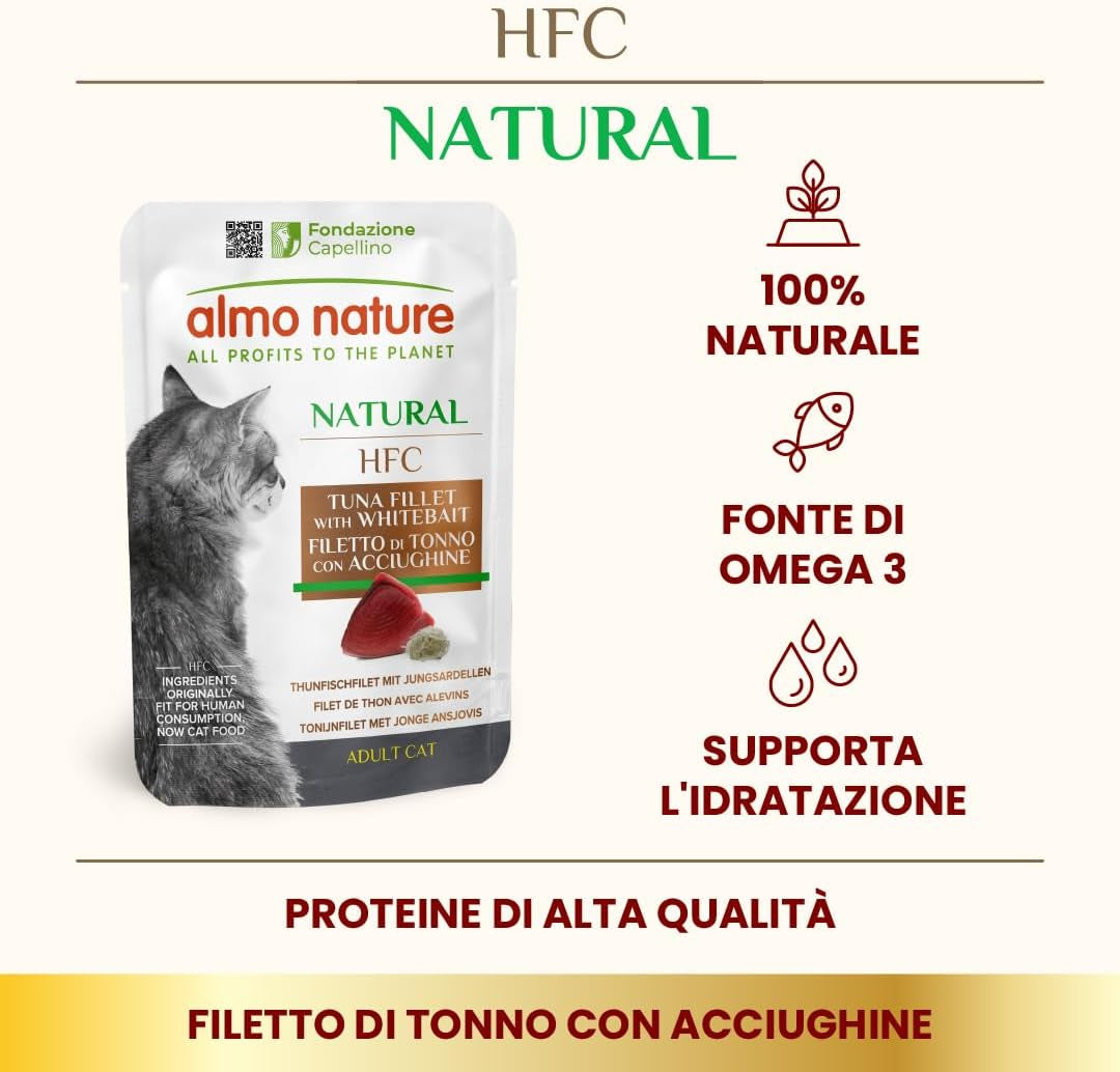 almo nature HFC Natural – Nassfutter für Katzen – mit Huhn – Menschenqualität, glutenfrei, Monoprotein – 55 g, 6er-Pack