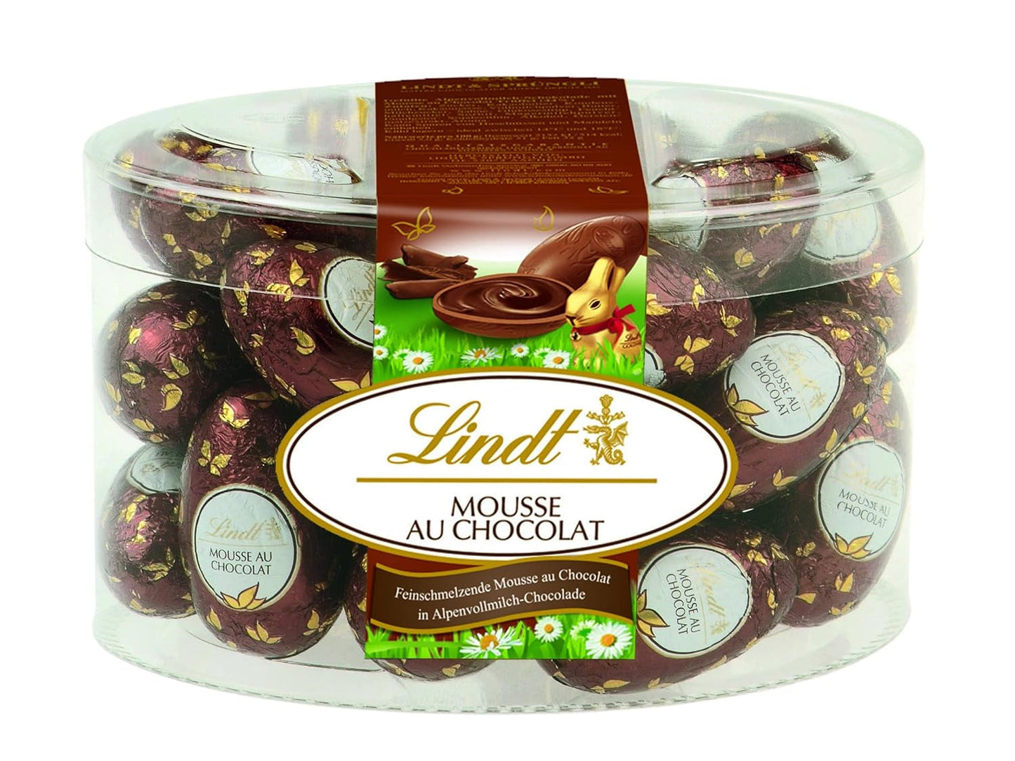 Lindt Schokoladenmousse mit Schokoladeneiern | 450 g Vollmilchschokolade gefüllt mit zartschmelzender Schokoladenmousse | Osterschokolade | Geschenk aus Schokolade | Ostereier | Schokoladeneier