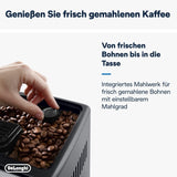De'Longhi Dinamica Plus ECAM 370.70.B Vollautomatische Espressomaschine mit LatteCrema-Milch-, Cappuccino- und Espressosystem, 3,5 Zoll TFT-Farb-Touchscreen und App-Steuerung, Kaffeefunktion, schwarz
