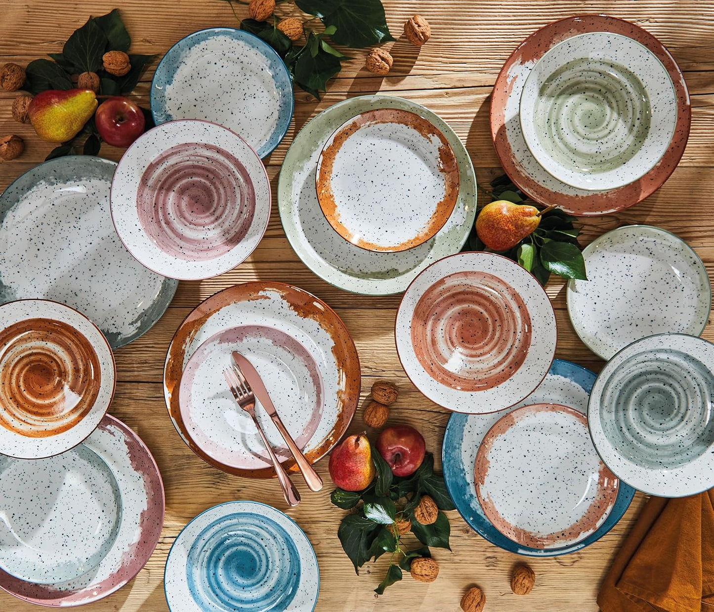 Sienna Tafelservice für 6 Personen, 18-teilig, Porzellan, mehrfarbig