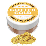 Essbarer Glitzer – 6 g Lebensmittelfarbpulver für Schokolade, Erdbeere, Muffins, Kuchen, Fondant (Gold)