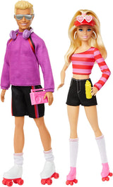 Barbie Fashionistas-Set mit 2 Modepuppen und 6 Accessoires, Barbie- und Ken-Rollschuh-Modepuppen, Sammelfiguren zum 65-jährigen Jubiläum, HXK90