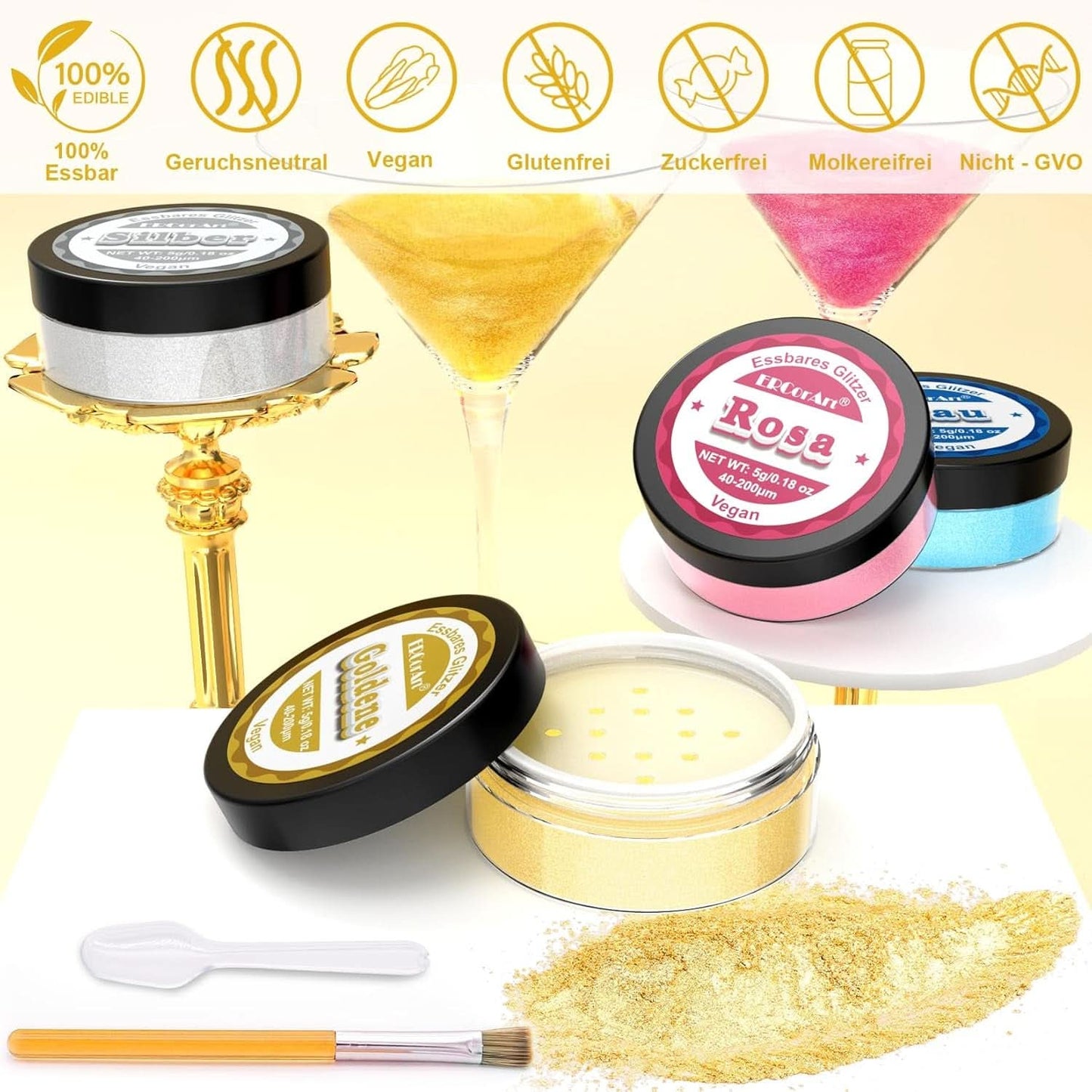 Essbarer Glitzer, 5 Gramm Glitter Nati Shop