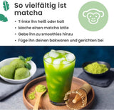 Purechimp Matcha-Pulver in zeremonieller Qualität, 50 g. 100 % reines, schattengewachsenes Teepulver für Latte, Aufgüsse und Rezepte. Recycelbares Glas. Reich an Antioxidantien.
