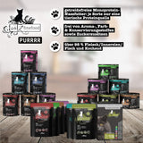 Nassfutter für Katzen Catz Finefood Purrrr mit Monoprotein und Lachs Nr. 105, für Katzen mit empfindlicher Verdauung, 16 x 80 g