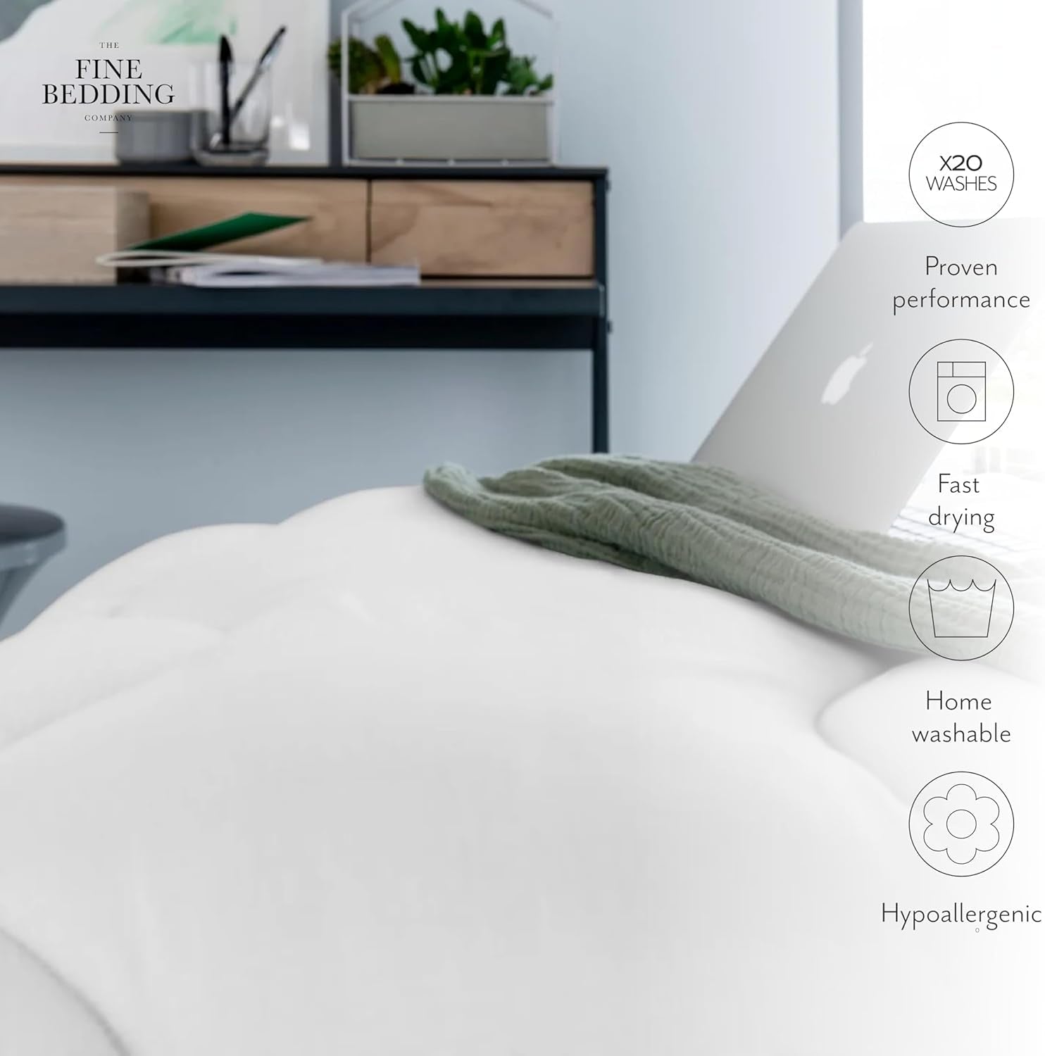 Twin Spundown-Bettdecke, 4,5 Tog, leicht, hypoallergen, warm, waschbar, Sommerdecke, Doppelbett, luxuriöser Bezug in Hotelqualität mit unseren recycelten Materialien Naty Shop Quilts & Quilts
