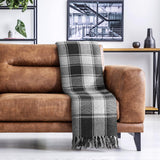 Frisco-Überwurf, recycelte Baumwolle, traditionell, kariert, für Stuhl, Couch, Couch, Überwurf, Decke, Anthrazit, 127 x 152 cm. Betten und Decken Emma Barclay