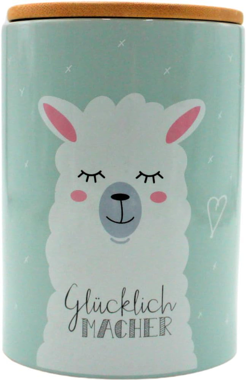 Dekohelden24 Edle Keramik-Aufbewahrungsbox/Kaffee/Frischware/Keks Hüftgold. Der Grund: Faulheit. Maße: H/Ø 15,6 x 11 cm. Frischhaltedosen Naty Shop Llama