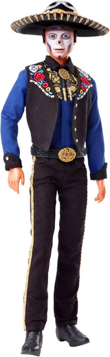 Ken Barbie 2022 Día De Muertos Puppe mit Hemd, Weste und Sombrero, Calavera-Gesichtsbemalung, Geschenk für Sammler
