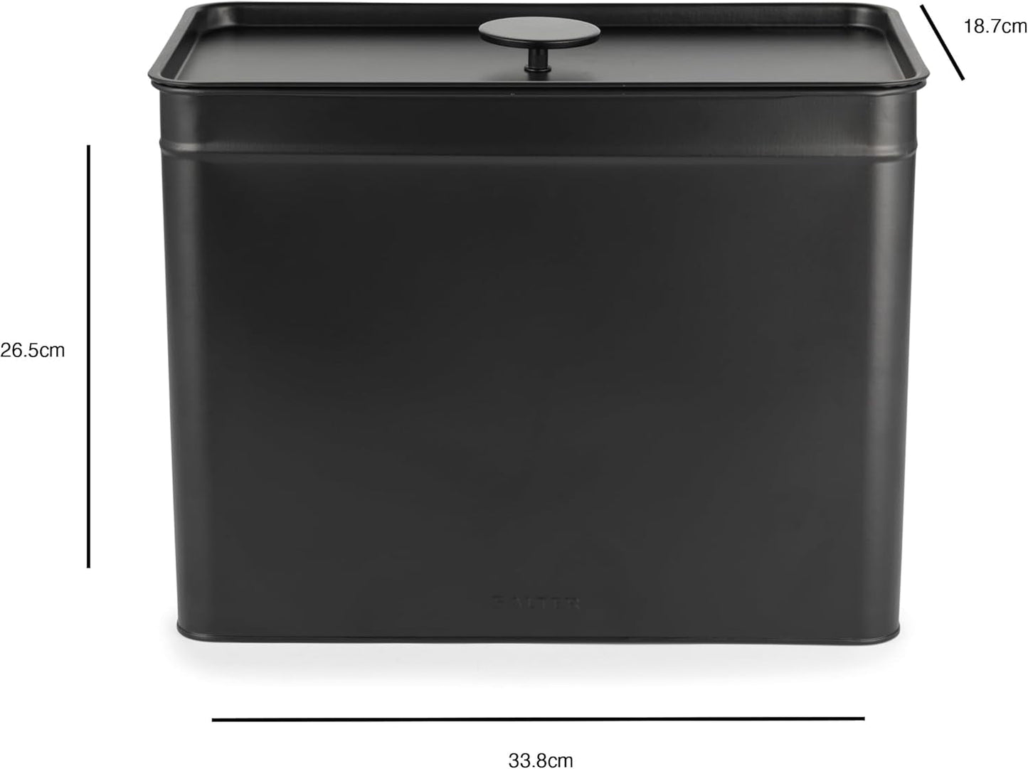 Salter BW12614EU7 Kuro-Aufbewahrungsbox-Set – 4 Küchenbehälter, Brot/Tee/Kaffee/Zucker, quadratische Organizer-Boxen, leicht zu reinigen, hält Lebensmittel frisch, schwarze Lebensmittel-Aufbewahrungsboxen, Naty Shop