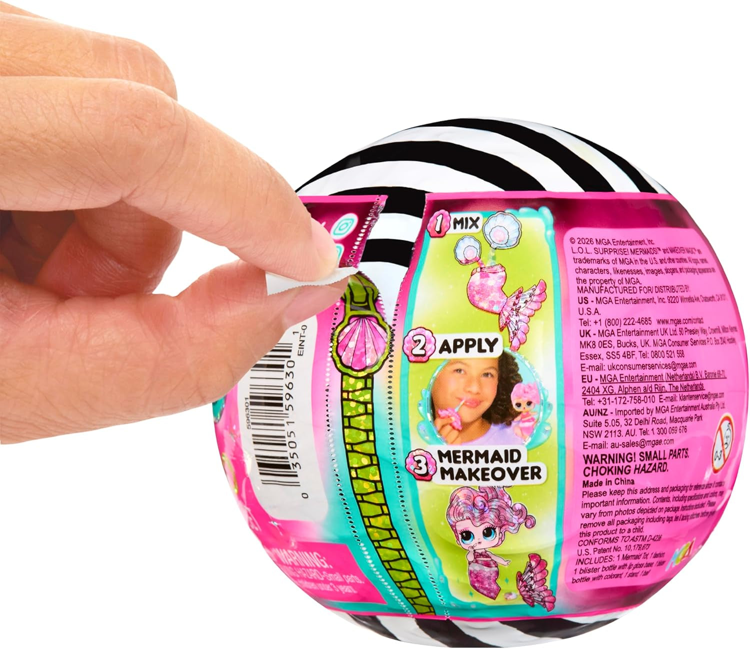 LOL Überraschung! Mermaids Makeover Magic Tots – echter Lipgloss für Sie und Ihre Puppe zum Selbermachen, Mischen und Kreieren von Make-up, lustiges Wasserspiel, 6 Puppen zum Sammeln – ab 4 Jahren