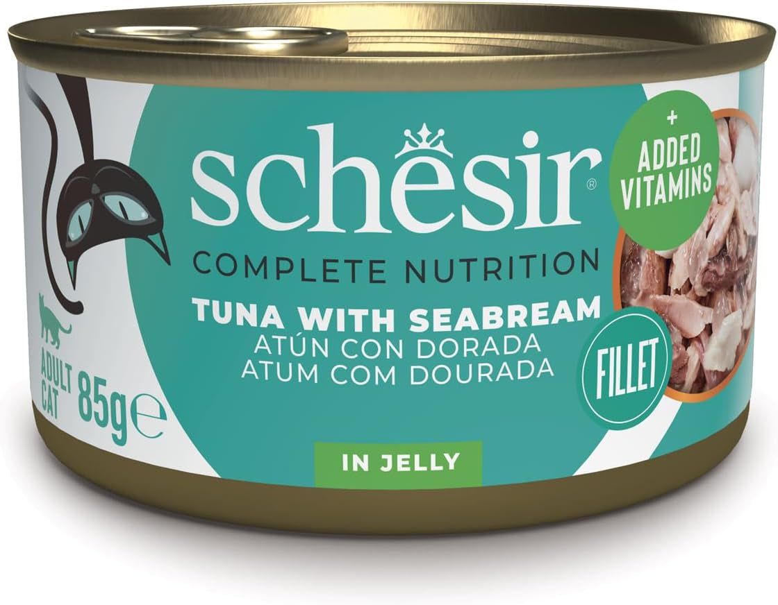 Thunfisch mit Goldgelee, Nassfutter für Katzen, Dose, 100 % natürlich, mit zusätzlichen Vitaminen, 12 x 85 g