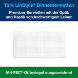 Tork Linstyle weiße Tischservietten, 1/4 Falz, 19,5 × 19,5 cm, 14 x 50 Servietten, 509410