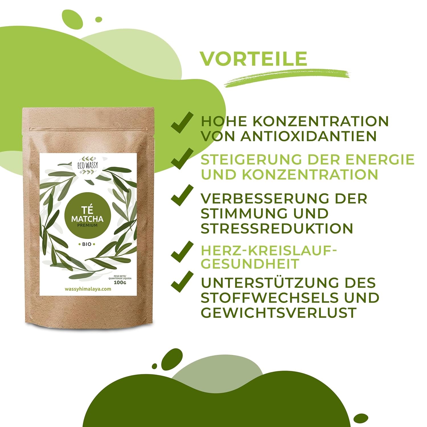 Japanischer Matcha-Tee, Premiumqualität, Pulver. 100 % natürlich. Grüntee-Reduzierer, kraftvoller Entgifter und Antioxidans. Rein kultivierter Matcha – Herkunft: Japan (100 g)