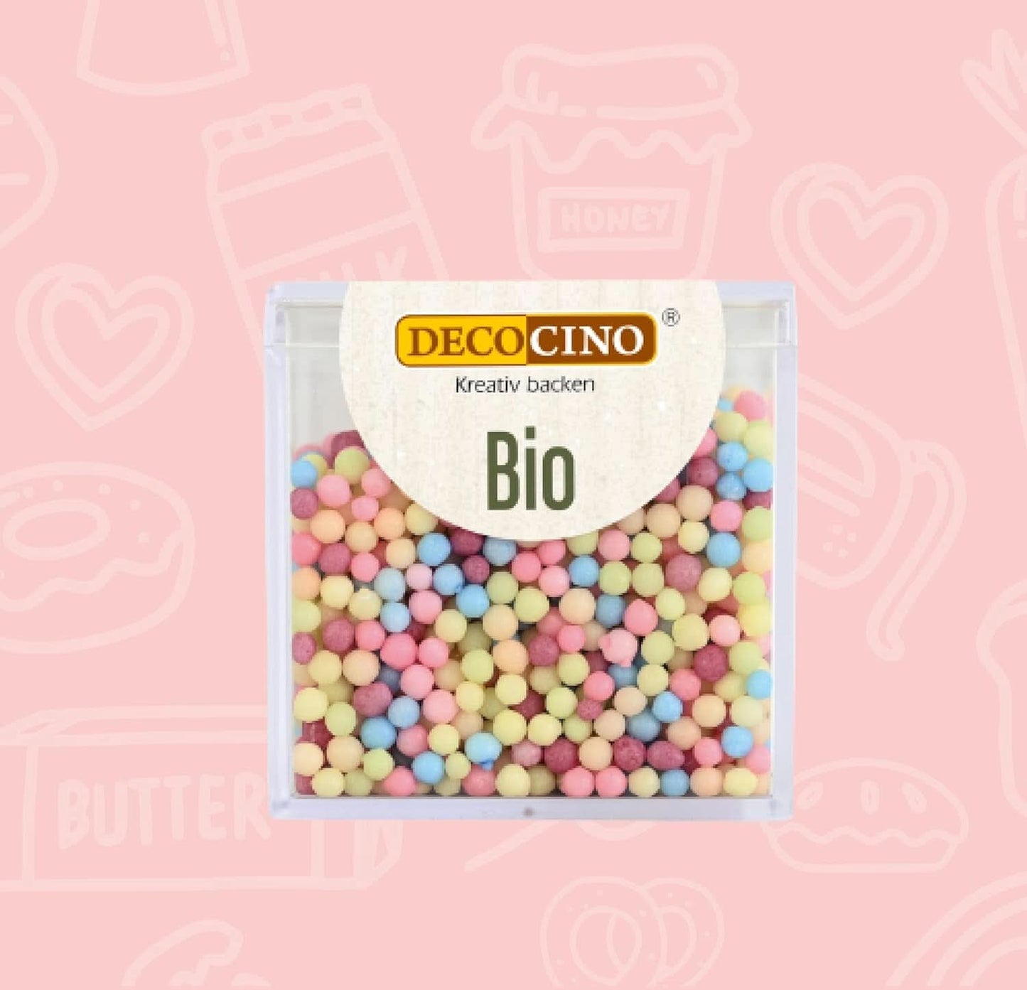 DECOCINO Bio-Streuselperlen – 60 Gramm – Bio-Dextrose-Streusel Sprinkles Naty Shop