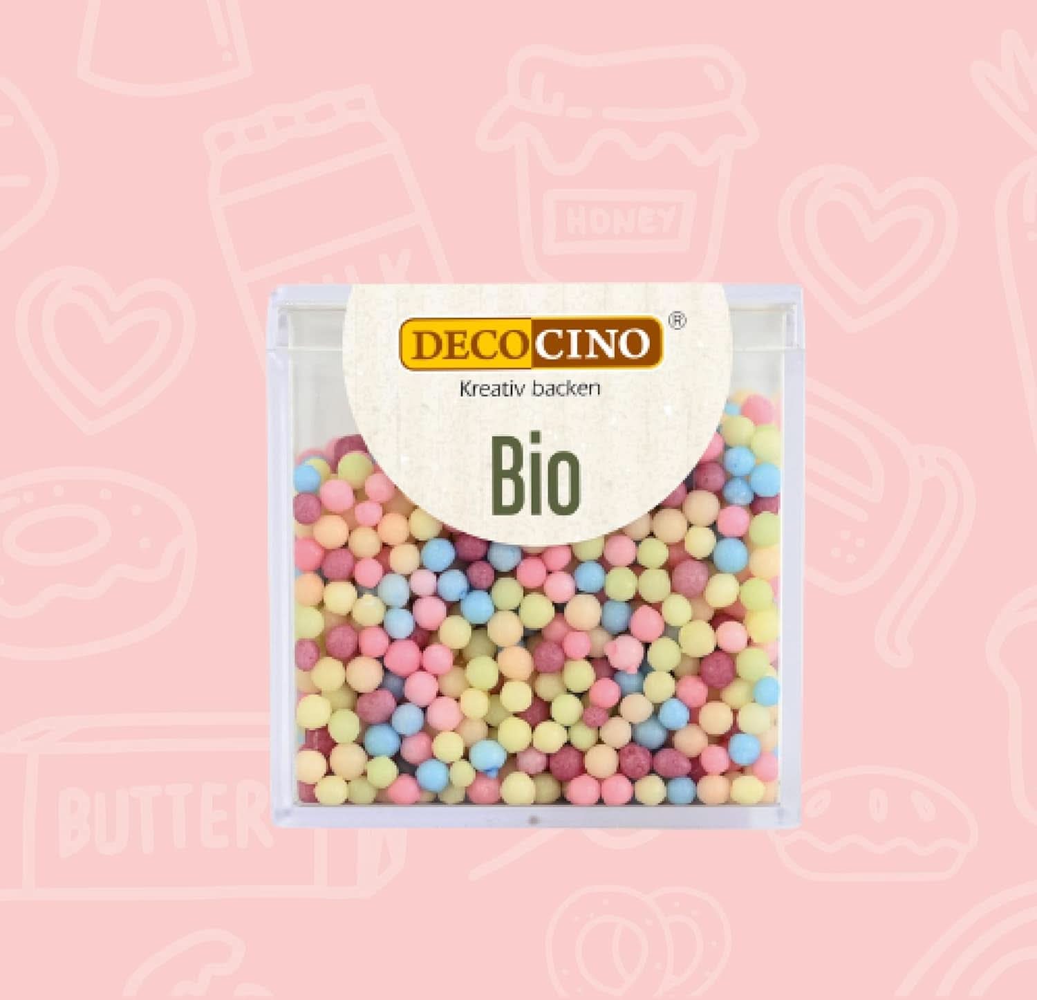 DECOCINO Bio-Streuselperlen – 60 Gramm – Bio-Dextrose-Streusel Sprinkles Naty Shop