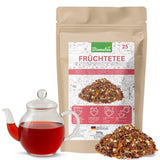 Früchtetee – 100 g Aromatisierte Früchtemischung mit Apfel, Hibiskus und Zimt – Druckverschlussbeutel, ca. 25 Tassen – Ohne Zusatzstoffe, verpackt in Deutschland