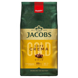 Jacobs Café Crema Gold Kaffeebohnen 1 kg – vollmundig, aromatisch, fruchtige Noten, Arabica- und Robusta-Bohnen, Intensität 5/10, ideal für Café Crema Naty Shop Crema Gold 1 kg
