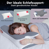 Memory-Schaum-Kissen, Nackenkissen, orthopädisches Kissen – ergonomisches Design, hohle Form für Seiten-, Rücken- und Bauchschläfer. Graue orthopädische Nackenkissen von Naty Shop