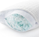 LUCID-Kissen 40 x 80 cm mit Hybridfüllung aus zerkleinertem Memory-Schaum und Mikrofaser – abnehmbare, anpassbare Füllung – waschbarer Bezug – für Seiten-, Rücken- und Bauchschläfer Naty Shop Standardkissen