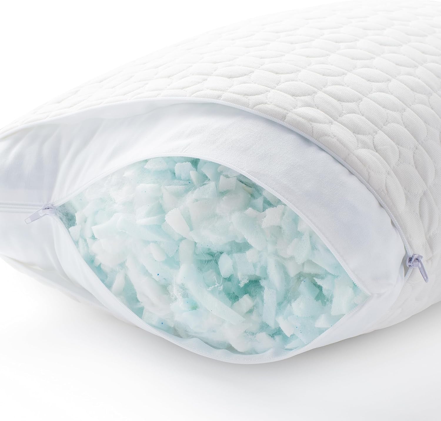 LUCID-Kissen 40 x 80 cm mit Hybridfüllung aus zerkleinertem Memory-Schaum und Mikrofaser – abnehmbare, anpassbare Füllung – waschbarer Bezug – für Seiten-, Rücken- und Bauchschläfer Naty Shop Standardkissen