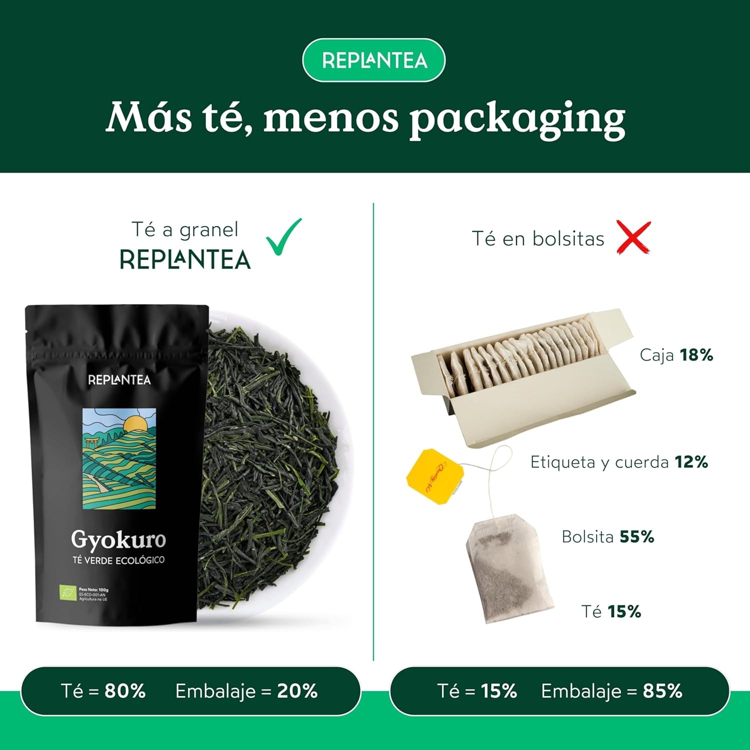 Bio-Gyokuro japanischer Grüntee (100 g) | Premium-Tee in loser Schüttung | Raffinierter Umami-Geschmack und zarte Süße | NEU PFLANZEN