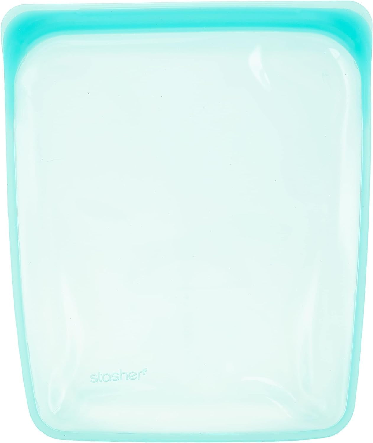 Stasher Bag Wiederverwendbarer Lebensmittelbeutel aus Premium-Silikon, halbe Gallone, blau, langlebig, ofen-, spülmaschinen- und gefriergeeignet, umweltfreundliche Lunchtasche, Lebensmittelzubereitung, 1893 ml, Aufbewahrungsboxen für Lebensmittel, Naty Shop Aqua