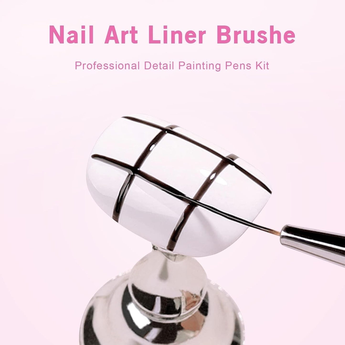 Sularpek Nail Art Liner Pinsel, 5 Stück Profi Detail Fine Nails Gel Nails Pinsel, Nagel Pinsel Dünn Für Beauty Frauen Nagelstudio (5 Größen, Rosa)