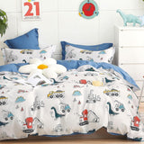 Bettwäsche für Kinder, Unisex, Dinosaurier, Baumwolle. Bettwäsche – Kinder Naty Shop Modell B 135 x 200 cm + 80 x 80 cm