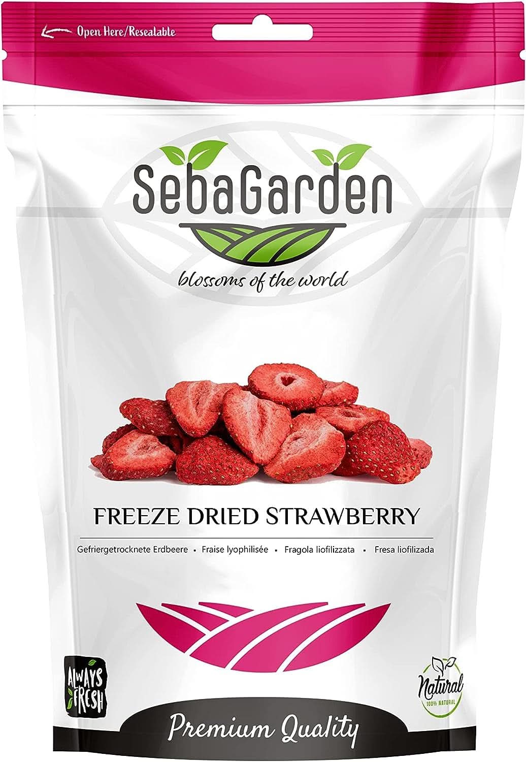 Seba Garden Premium dehydrierte köstliche mediterrane Erdbeeren gentechnikfrei und vegan Naty Shop dehydrierte Produkte 400 g