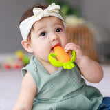 Infantino Lil' Nibbles, Beißring aus strukturiertem Silikon, BPA-freies Baby-Beißspielzeug, weich, leicht zu halten, sensorische Stimulation für Kleinkinder, Karotte