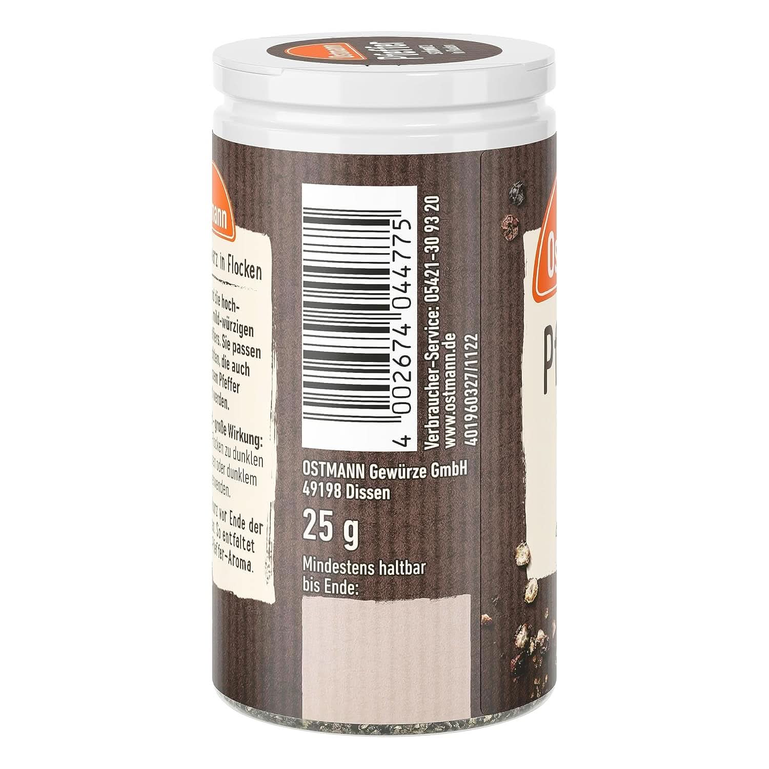 Ostmann - Schwarze Pfefferflocken, 25 Gramm Condimente Naty Shop