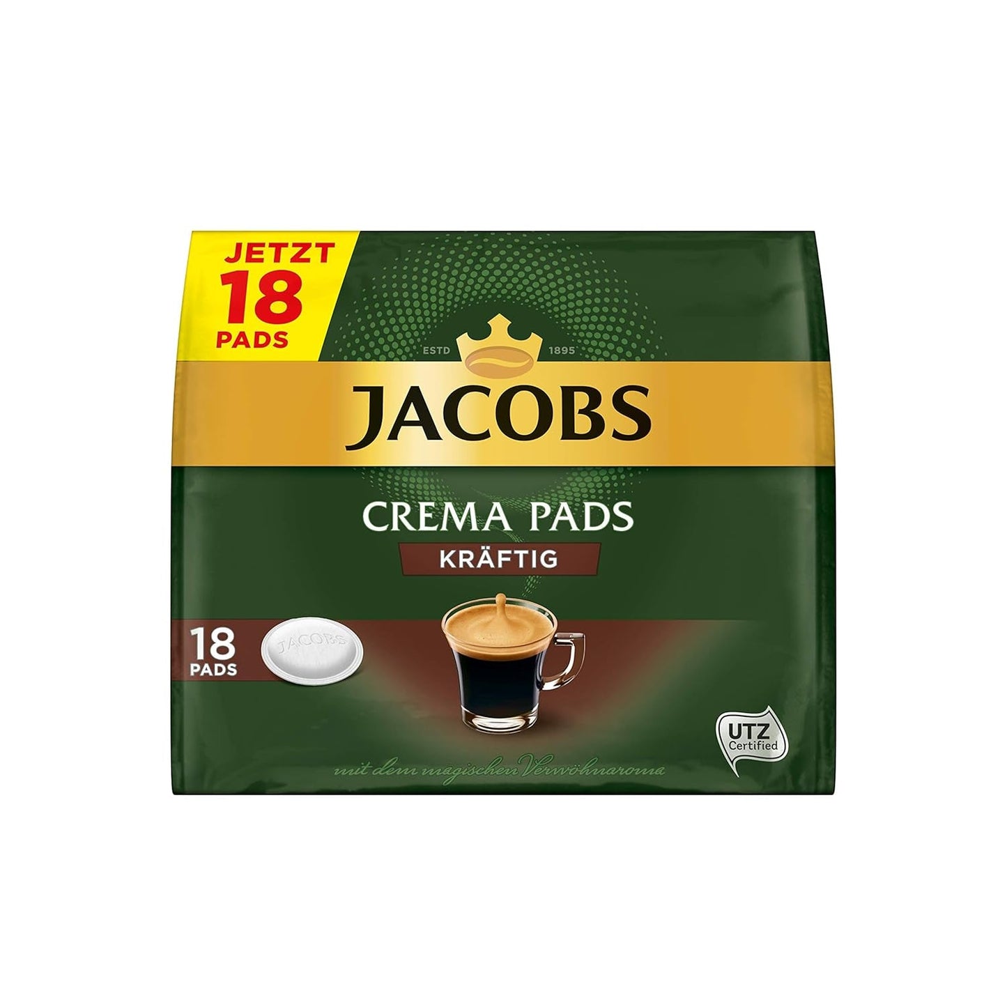 Kräftig Cream Pads, 90 Senseo-kompatible Kaffeepads UTZ-zertifiziert, 5er Pack, 5 x 18 Getränke & Cream Pads, 90 Senseo-kompatible Kaffeepads UTZ-zertifiziert, 5er Pack, 5 x 18 Getränke