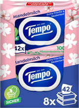 Tempo „Gentle & Sensitive“ feuchte Toilettentücher – Megapack – 16 Packungen à 42 Tücher – Duo-Packs – Natürliche Aloe Vera – Hygienepapier, dermatologisch getestet, hautneutral
