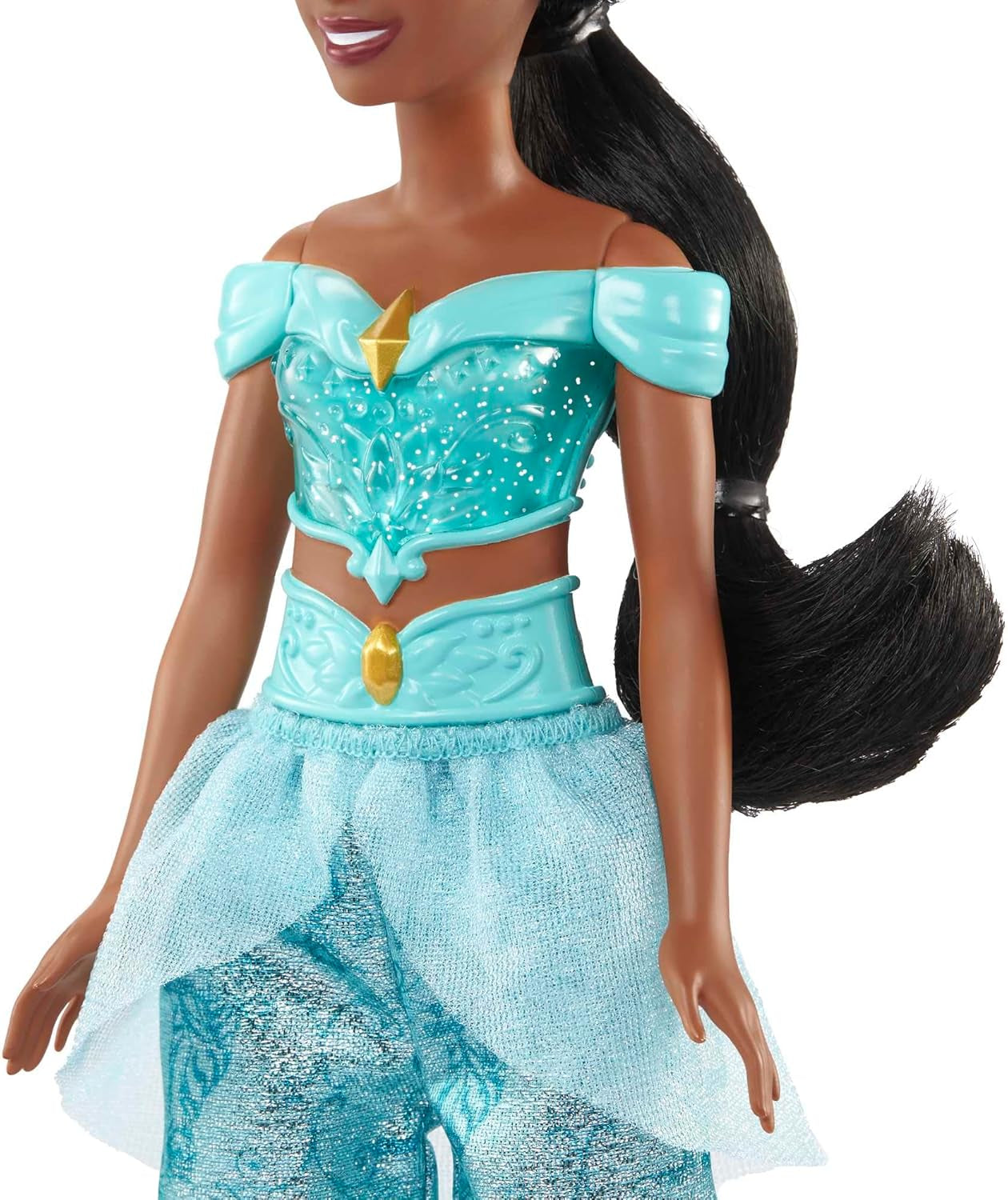 Mattel Disney Princess Toy Jasmine Fashion bewegliche Puppe mit glitzernder Kleidung und Accessoires, Disney-Film-inspiriertes Geschenk für Kinder HLW12 Naty Shop Dolls
