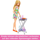 Barbie-Puppen-Speisekammer-Spielset mit mehr als 25 Küchenteilen und Zubehör – perfekt für kleine Feinschmecker und Geschenk für Kinder ab 3 Jahren, HJV38