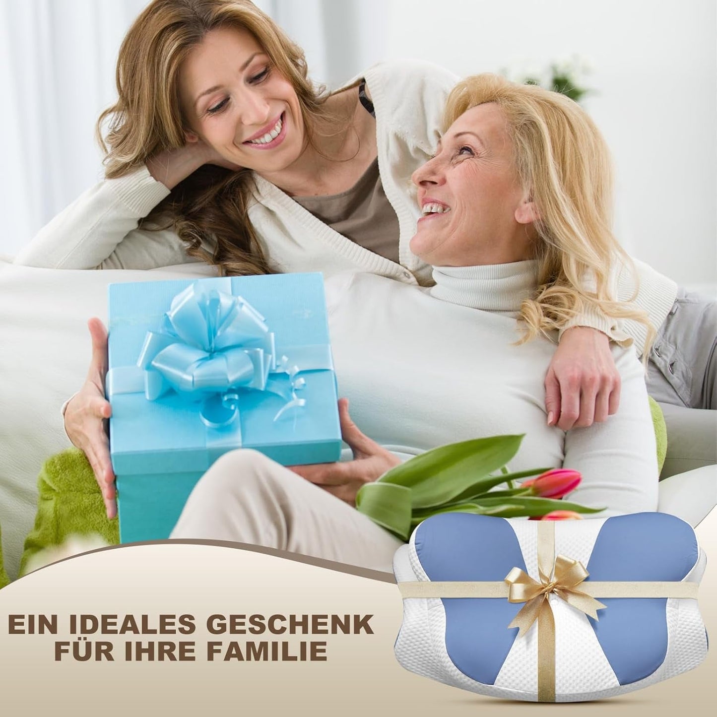 Ergonomisches Seitenschläferkissen – Nackenkissen, Nacken- und Schulterschmerzen-Stützkissen, orthopädisches Memory-Schaum-Nackenstützkissen für Bauch, Rücken und Seitenschläfer mit Nackenstütze, zervikale orthopädische Kissen, Naty Shop