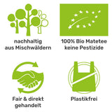 Mate-Tee-Set für zwei, Bio ● 2 Mate-Tassen + 2 Bombillas + 300 g Mate-Tee + Zubereitungsanleitung
