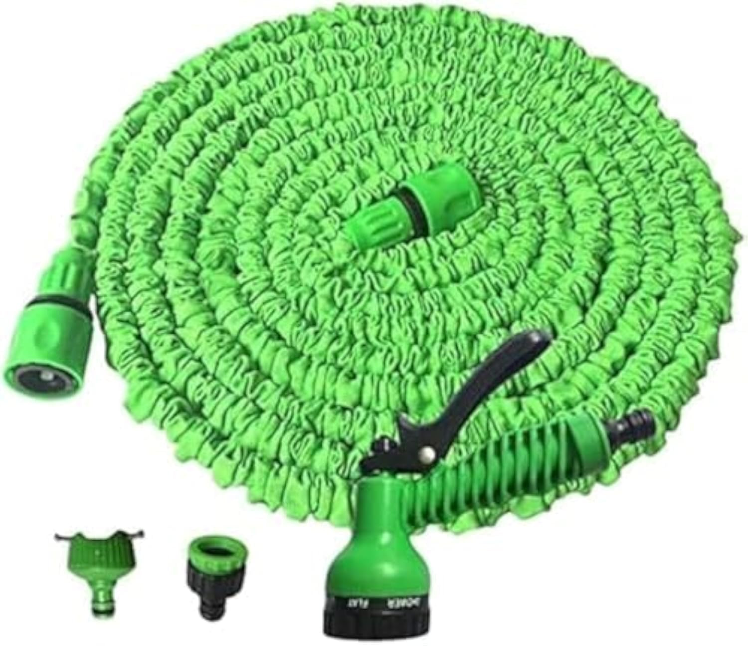 Flexibler Gartenschlauch 15m grün, Kunststoff/Gummi, 7-fach Sprühdüse, 8 bar, 0,68 kg, 1 Stück
