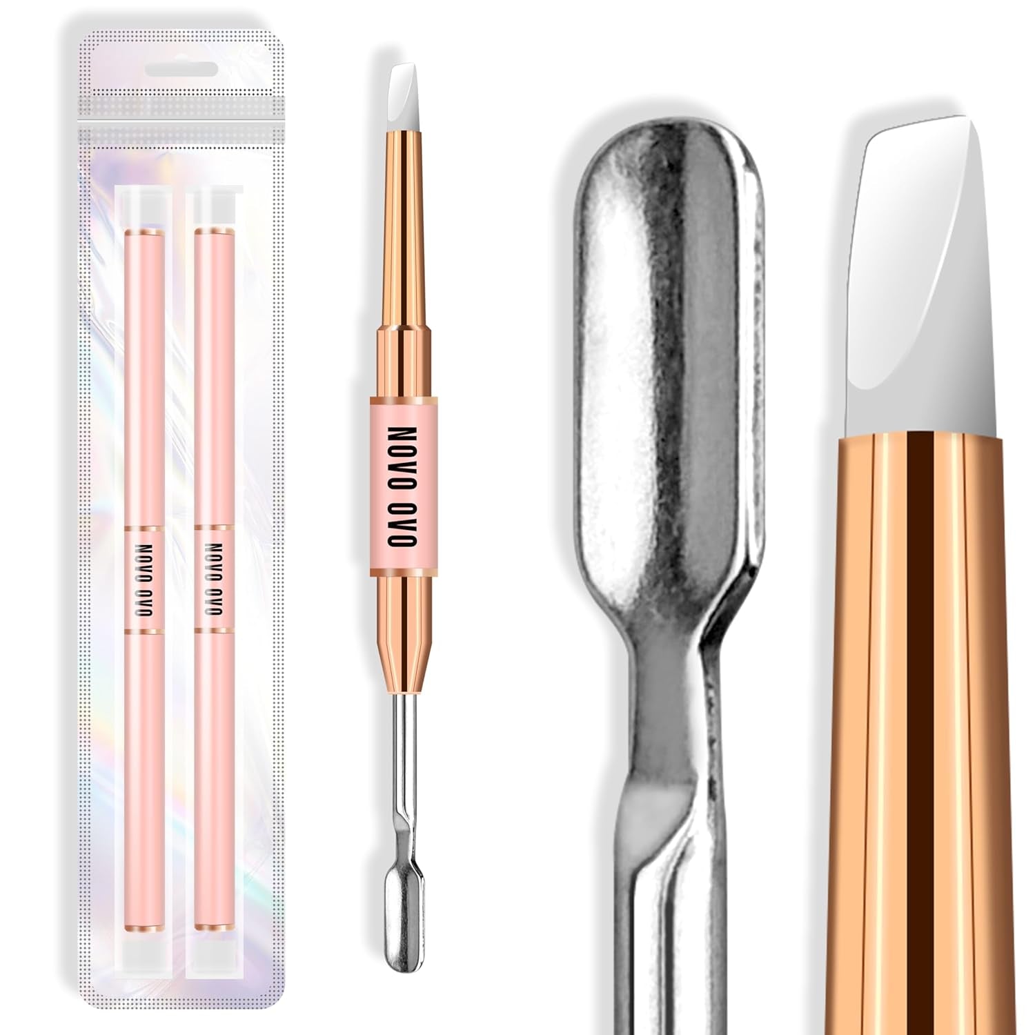 NOVO OVO 360 Stück leicht abreißbare Klebefolie zum Aufdrücken von Nägeln, transparent, doppelseitig, für Nagelkunst, Befestigung/Verpackung/Aufbewahrung/Übung/Zubehör, 30 Stück x 12 Blatt