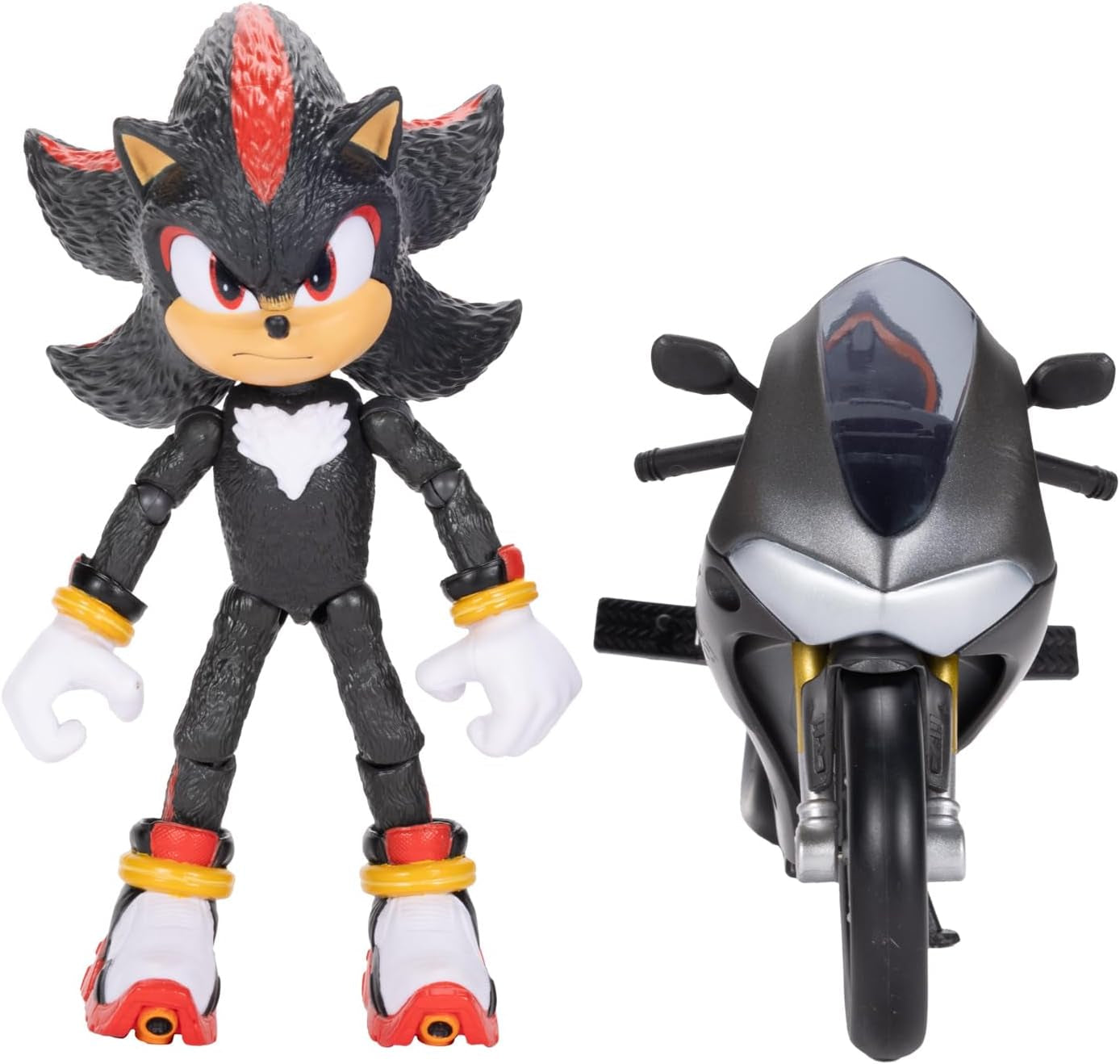 Sonic 3 The Movie Shadow Figur, 15 cm, beweglich, inklusive Shadow Mobile von Jakks Pacific, Akustik, Schwarz Actionfiguren Naty Shop