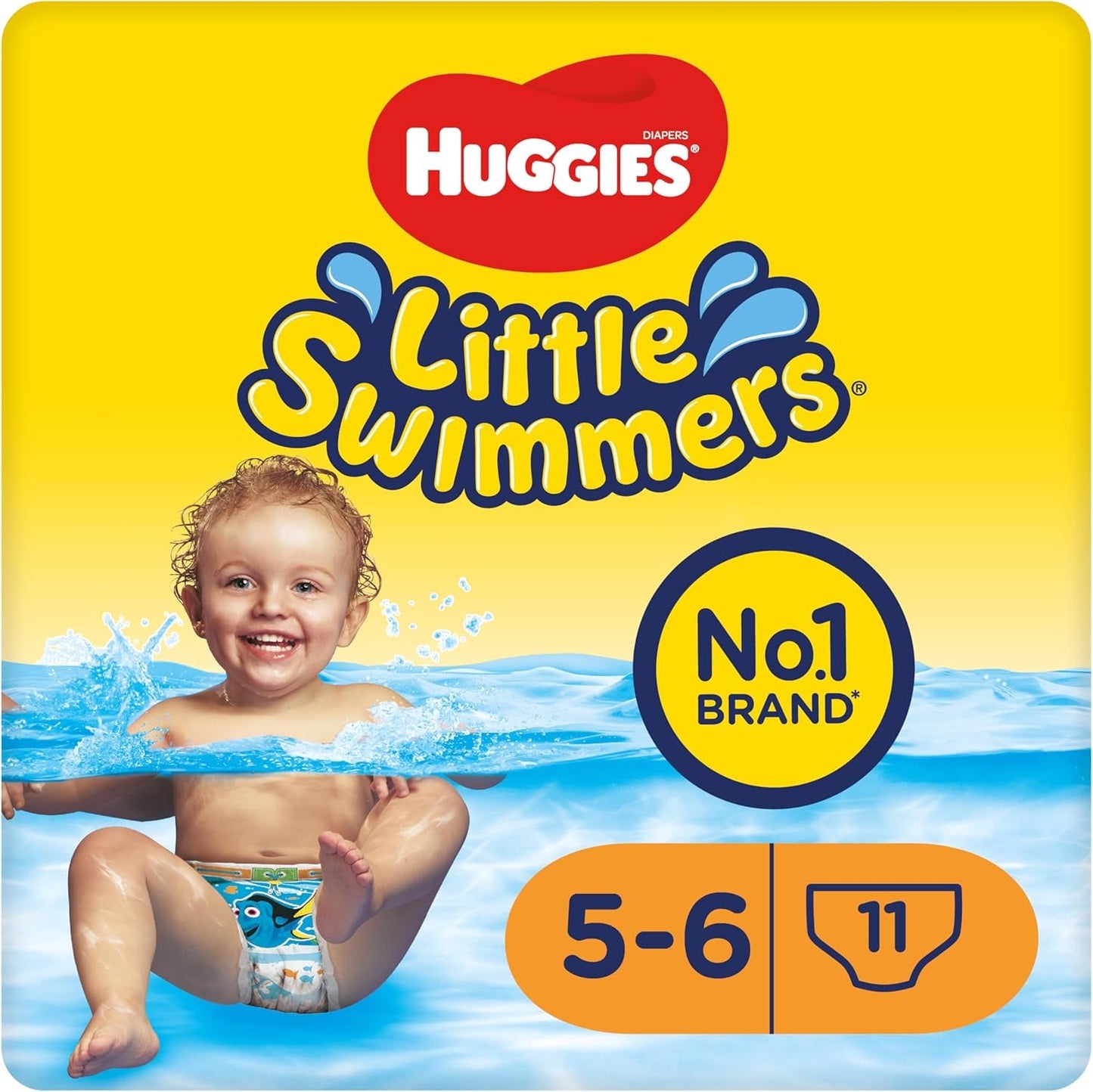 Huggies Little Swimmers Einweg-Schwimmwindeln für Babys und Kleinkinder, Größe 5–6 (12–18 kg), 11 Schwimmwindeln, Unisex