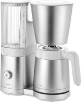 ZWILLING ENFINIGY Filter-Espressomaschine mit 1,5 l Glaskaraffe, Espressomaschine mit Edelstahlboiler, Blooming-Funktion und Smart-Entkalkung, Kunststoff, Silber