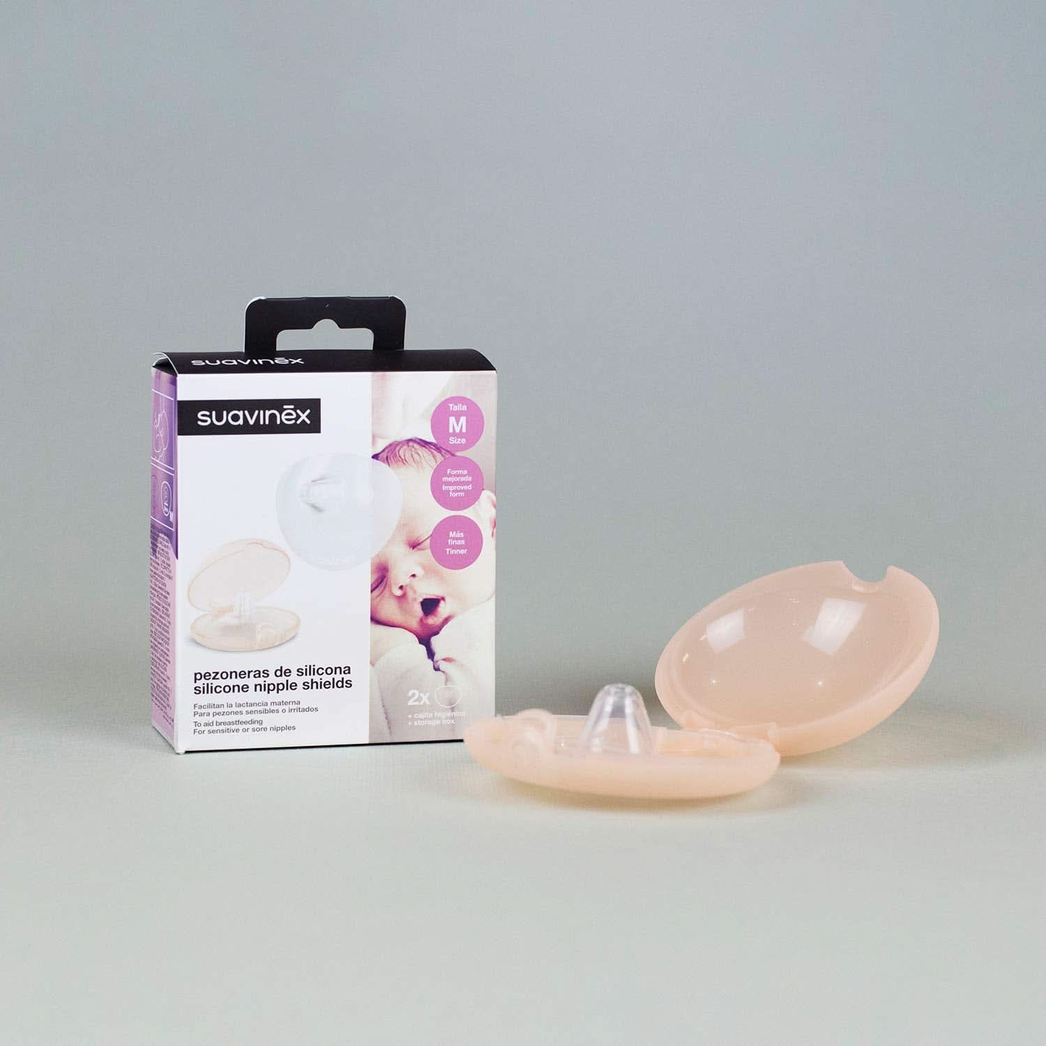 Suavinex Brustpolster Aus Silikon, Größe S, 2 Stück Zubehör Essen und Stillen Bebe Naty Shop