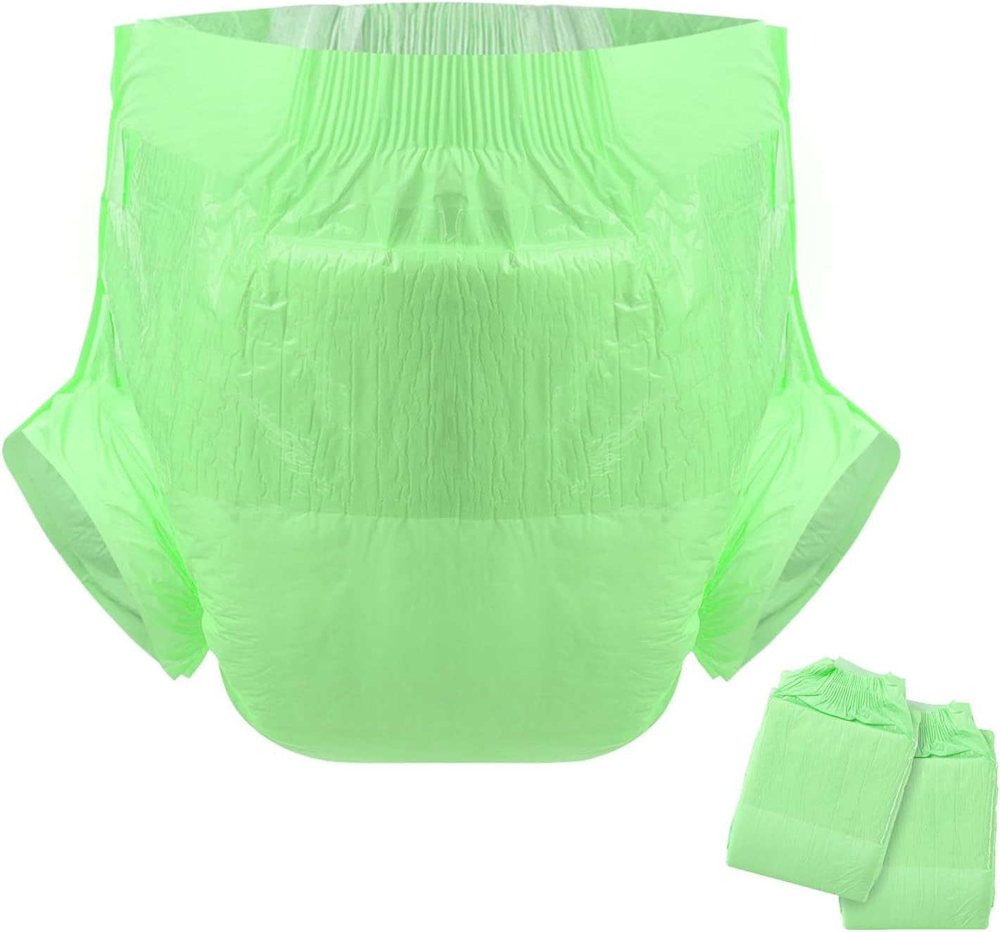 CutiePlusU Windeln für Erwachsene, trockene Oberfläche, maximale Saugfähigkeit über Nacht, Einweg-Inkontinenzwindel – Blau, 2er-Pack (Mittel 71–96 cm)
