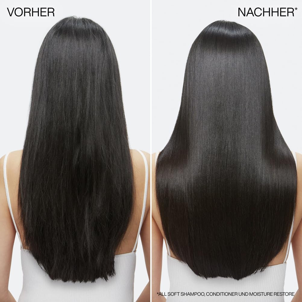 Redken Haarmaske mit Hyaluronsäure für trockenes Haar, Anti-Frizz und Hitzeschutz bis 230 °C, All Soft Moisture Restore Leave-In-Maske, 1 x 150 ml Naty Shop Haarmaske